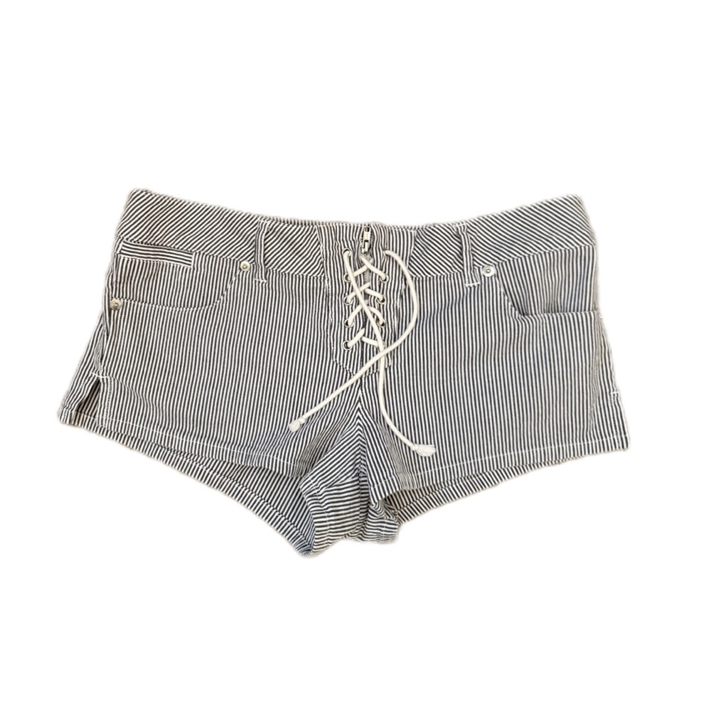 Billabong Stripped Lace-Up Women’s Shorts - Blue & White Size M
